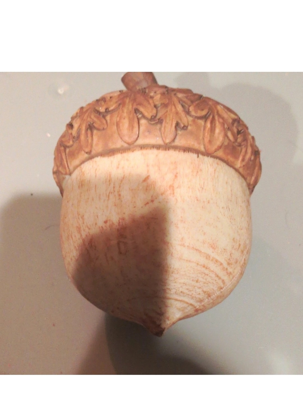 Decorative Carved Acorn Accent - Natural Brown